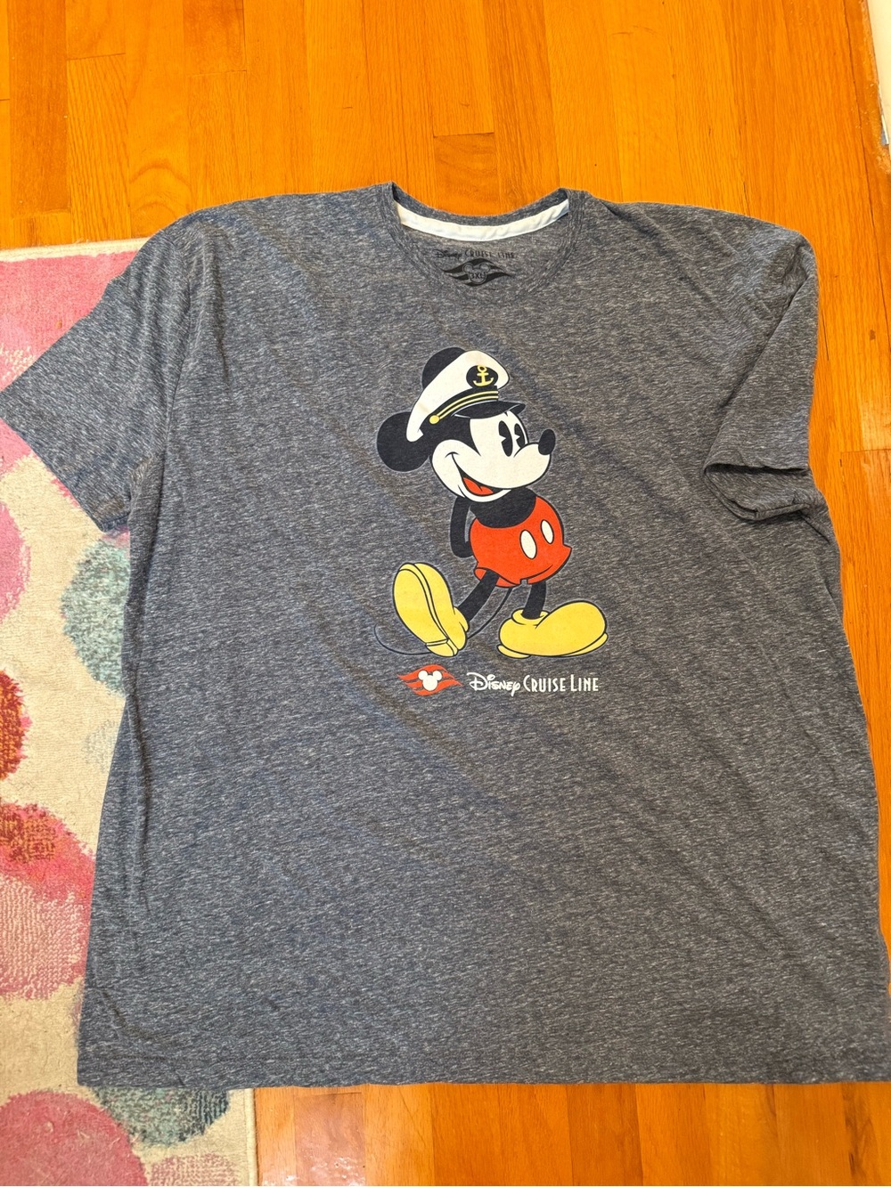 Disney Gray Mickey Mouse Cruise Line Tee with Yellow Accents